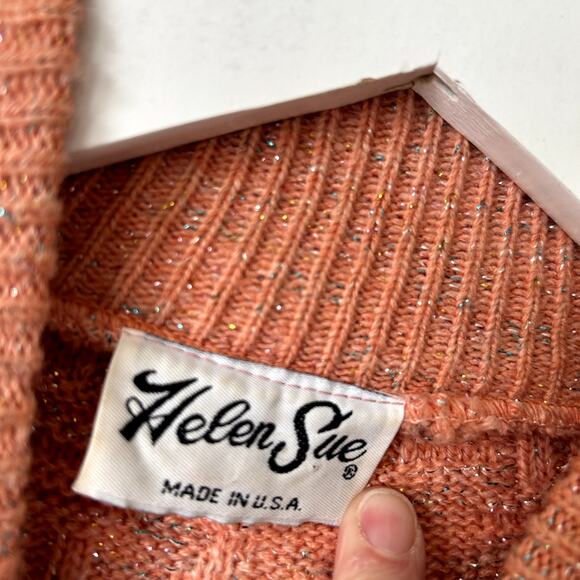 Vintage Helen Sue Sweater Size 10 3D Knit Metallic Made in USA Oversized Relaxed - Picture 4 of 5